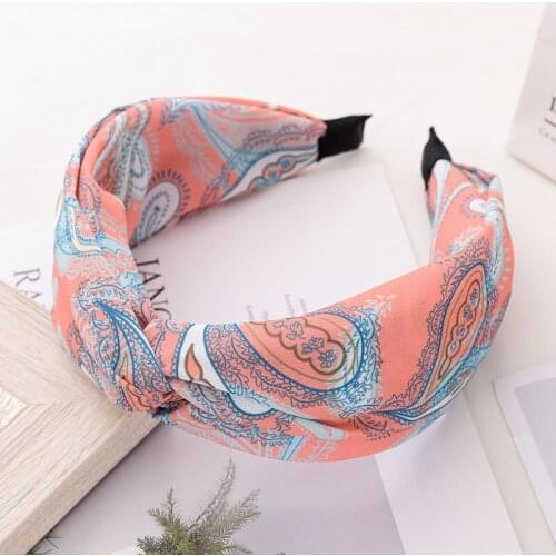 Wide Side Top Knot Hair Bands Women Headdress Solid Color Cloth Headband Bezel Girls Hairband Hair Hoop Female Hair Accessories