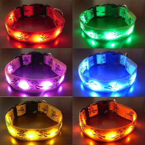 Cheervivi Adjustable LED Light Pet Dog Glowing Collar Pet Luminous Flashing Necklace Outdoor Walking Dog Night Safety Supplies