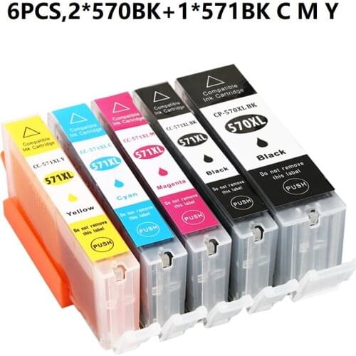 XIMO 6 PCS PGI-570XL CLI-571XL Ink Cartridges for MG5700 MG5750 MG5751 MG5752 MG5753 MG6800 MG6850 MG6851 MG6852 MG6853 Printers
