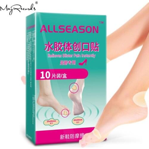 Heel Blister Cushions Cushioned Bandage with Gel Guard Pads for Foot, Toe, Relieves Blister Pain Prevention & Recovery-10 Pcs