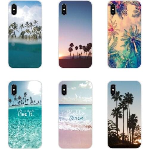 Clear Case Design california trees Beach Surf Travel Tropical For Samsung Galaxy A3 A5 A7 A9 A8 Star A6 Plus 2018 2015 2016 2017