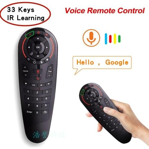 G30 Remote control 2.4G Wireless Voice Air Mouse 33 keys IR learning Gyro Sensing Smart remote for Game android tv box