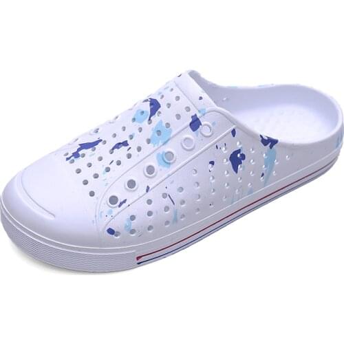 Mens Slippers Shoes Sandals 2021 New Summer Women Light Breathable Beach Home Hollow Out Casual Outdoor Waterproof Flats