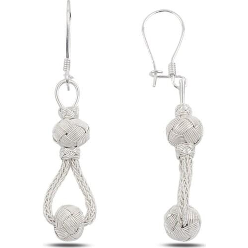 Silverlina Silver Dangle Kazaz Earrings