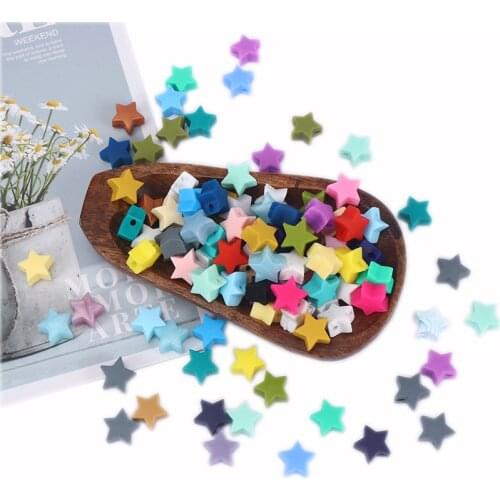 20Pcs/Lot Baby Products Silicone Rodent Bracelet DIY Accesories Silicone Beads Food Grade Silicone Star Teether Baby Teether