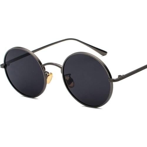 Newest Fashion Round Sunglasses Steampunk Men Black Eyewear Sun Glasses Circle Ladies Luxury Alloy Shades Women Vintage Oculos