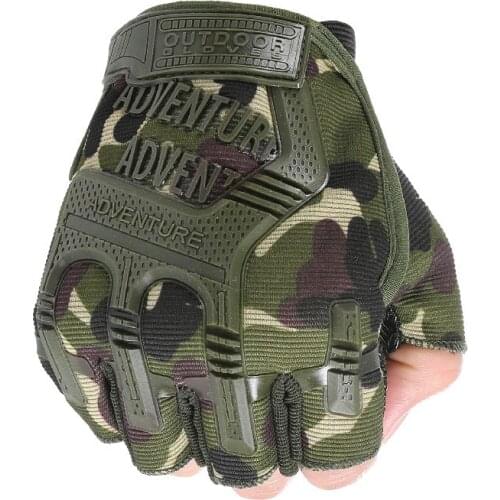 Fingerless Tactical Gloves Camouflage Military Mittens For Fitness Male Antiskid Motocycle Men Women Riding Half Finger Gloves