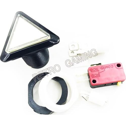 5 Colors Arcade Button 12v Triangle LED Arcade Push Button with microswitch black circle illuminated