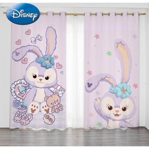 Disney Cute Cartoon Star Delu Childrens Curtain Girl Bedroom Curtain Bay Window Free Punch Installation Princess Style
