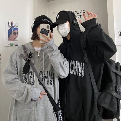 Women Hip Hop Streetwear Hoodies Women Jacket letter Print Jacket Coat Goth Harajuku Y2k top Clothes Punk Jacket Outwear Zip up