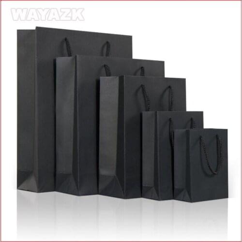 100PCS/lot) 260gsm black paper bag shopping