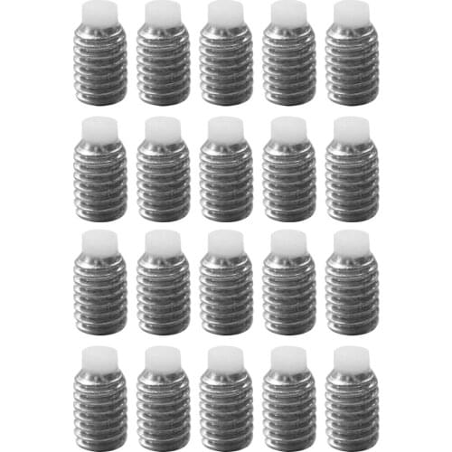 20Pcs M5 Polyacetal Non-slip Rubber Head Stop Screw Stainless Steel Allen Headless Hexa Socket Bolts Buffering M5*8 Screws Set