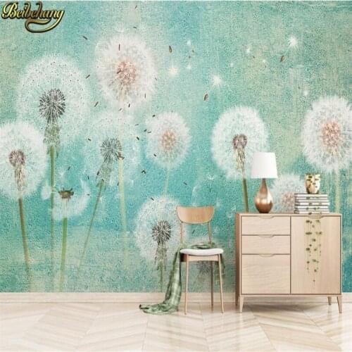 Beibehang Custom 3D Wallpapers Murals Pastoral Dandelion Flower wallpaper for Children Room Bedroom Decoration Photo Wall Mural