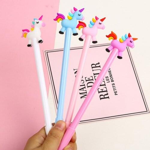 60pcs Kawaii Pen Lovely Rainbow Animal Horse Gel Pens for School Office Supplies Cute Korean Stationary Fashion Girl Kids Gift