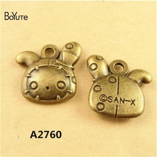 BoYuTe (60 Pieces /lot) 18*18MM Antique Bronze Plated Rabbit Charms Pendant Bracelets Necklace Jewelry Making Accessories Diy