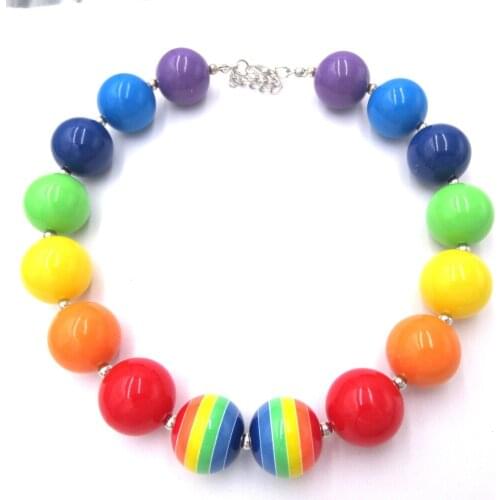 Cheer Girls Masquerade Outfits Jewelry Baby Child Hallowmas Gift Toddler Kids 20mm Acrylic Chunky Beads Bubblegum Necklaces