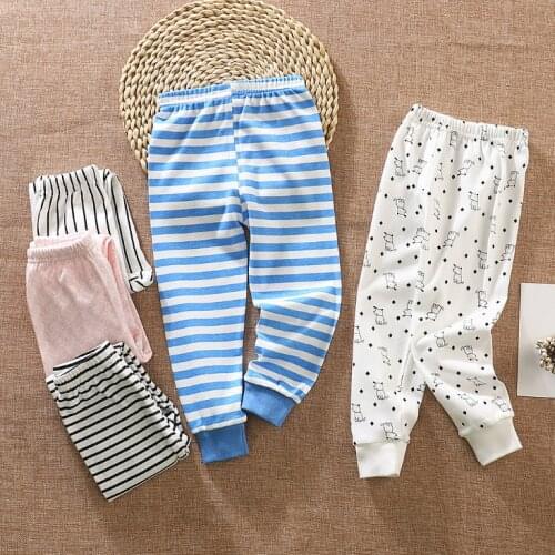 Childrens Winter Pajamas Pants Autumn Winter Infant baby 100% Cotton Pants Boys Girls Baby Casual Long Trousers