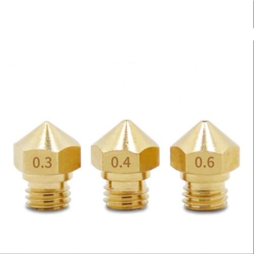 DuoWeiSi 3D Printer 3D printer accessories M7 thread Nozzle For 1.75mm Filament MK10 brass nozzle .0.2/0.3/0.4/0.6/0.8mm
