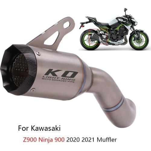 For Kawasaki Z900 Ninja 900 2020 2021 Exhaust Pipe Motorcycle Slip-on Muffler No DB Killer Escape Reserve Catalyst Titanium