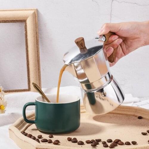 3/6cups Italian Moka Espresso Cafeteira Percolator Pot Express Moka Pot Stovetop Coffee Maker Aluminum Coffeeware