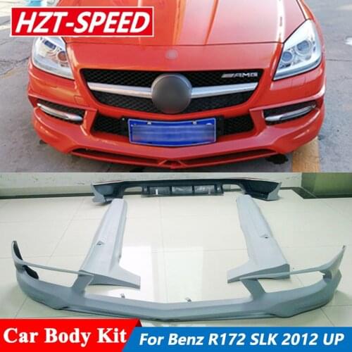 CS Style Car Body Modification Kit Unpainted PU Front Rear Bumper Lip Side Skirts For Benz SLK Series SLK200 SLK300 R172 2017 Up