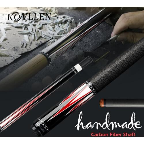 KONLLEN Billiard Cue Stick Carbon Fiber Shaft 13mm Tip Inlay Pool Cue Stick 4 Pieces In 1 Butt Kit Professional Extension Kit