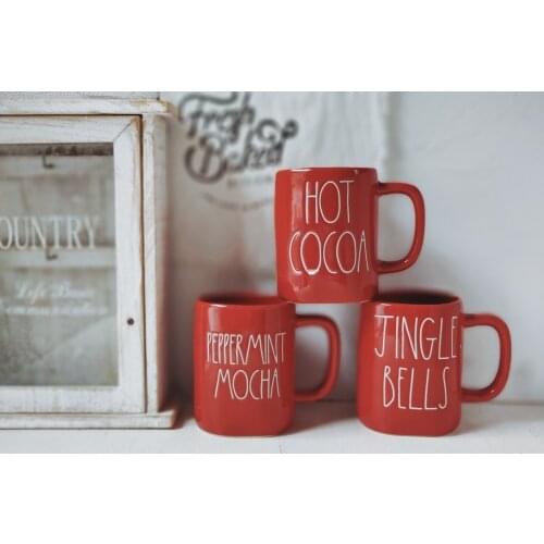 Red Ceramic Mug Coffee Tea Cup Office Home Drinkware Handgrip Cups Given To Friends and Family Creative wedding