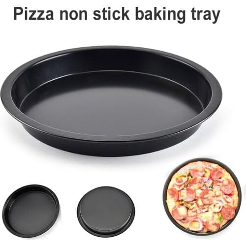 Pizza Pan Round Bake Carbon Steel Pizza Plate Baking Non-stick Cake Bakeware Cake Pan 8 inch