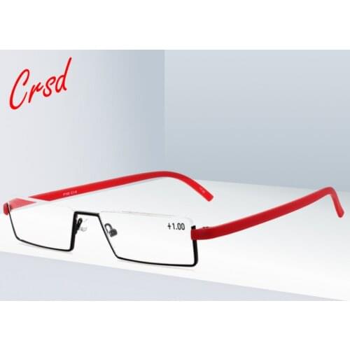 CRSD Fashion New Comfy Light Half Frame Reading Glasses TR90 Resin Foldable Presbyopic Glasses Unisex for Women
