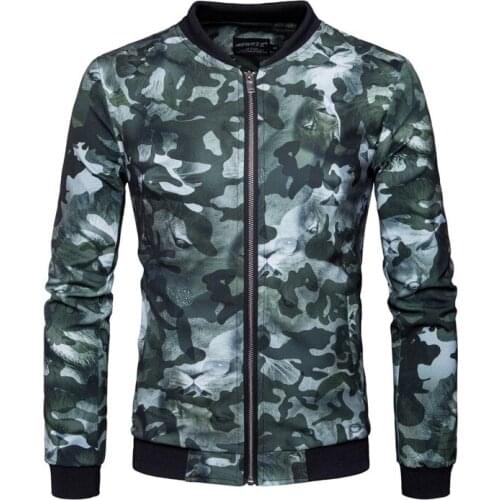 2017 Spring Autumn Stand Collar thin men camouflage jackets Printed coat Fashion Casual Breathable jackets
