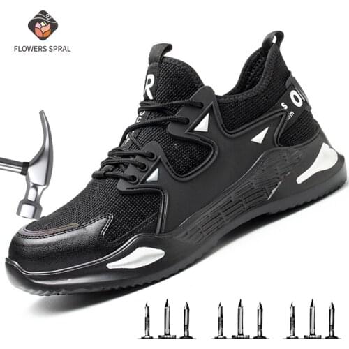 Mens Safety Shoes Breathable, Anti-Squeeze, Anti-Piercing Safety Shoes, Work Shoes, New All-Season Indestructible Shoes