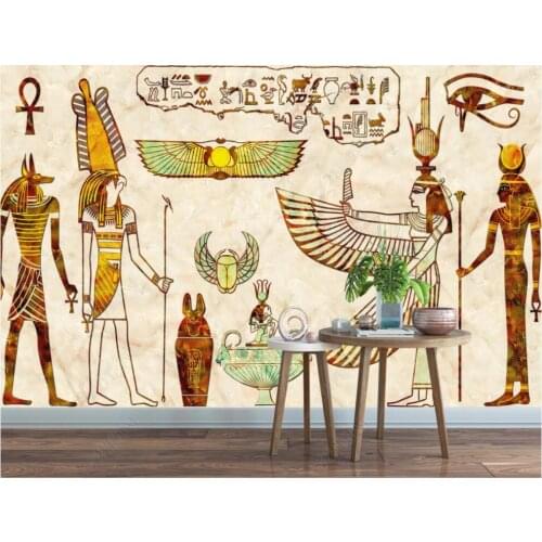 Wallpaper photo 3 d custom mural Nostalgic vintage egyptian idol home decor in the living room Wallpaper for walls in rolls
