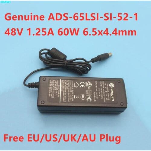 Genuine 48V 1.25A ADS-65LSI-SI-52-1 48060G AC Switching Adapter For Dahua Hikvision POE Monitoring Laptop Power Supply Charger