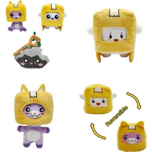 Lankybox Plush Toy Lankybox Foxy Plush Removable Cartoon Robot Soft Toy Plush Childrens Gift Turned Into A Doll Girl Bed Pillow