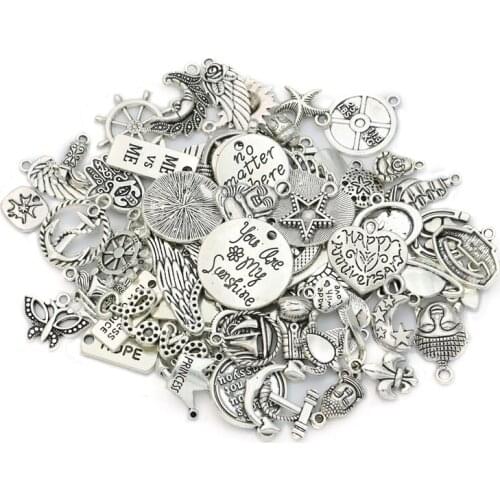 20pcs/lot Mixed Tibetan Silver Plated Heart Angel Charms Pendants Jewelry Making Findings Diy Handmade Accessories