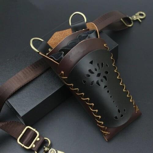 Professional Leather Hair Scissor Bag Clips Comb Bag Hairdressing Barber Scissor Holster Pouch Holder Case Waist pack tool bags