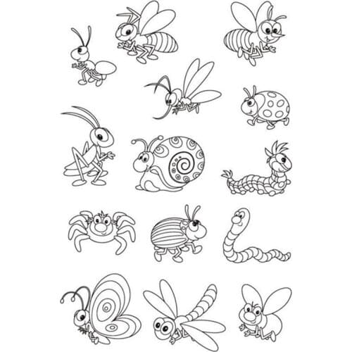 Clear Stamp Sheep Flower Humburger Food Letters Insect Gypsophila Scrapbooking Paper Handbook Soft Seal DIY Craft Album
