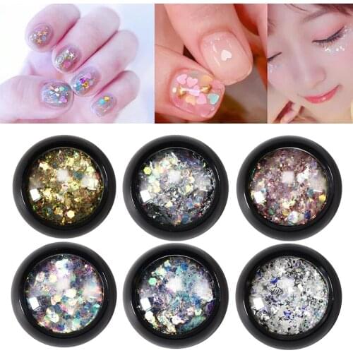 Hexagon Round Nail Art Glitters Metallic Paillette For Face Under Eyes Hair