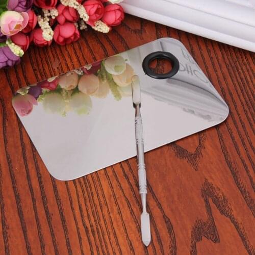 Stainless Steel Makeup Mixer Nail Art Polish Mixing Plate Foundation Eyeshadow Eye Shadow Mixing Palette