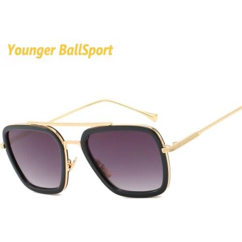 New Iron Man Sunglasses Trend Box Sunglasses Fashion Punk Sunglasses Men and Womens Sunglasses Fishing glasses wholesale Gift