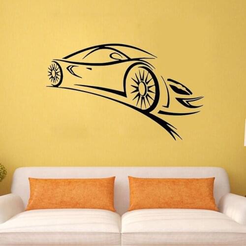 Sport Car Wall Sticker Home Decor Boys Room Decoration Kids Children Room Wall Decals Vinyl Nursery Wall Art Murals Wallpaper