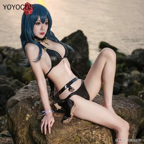 YOYOCOS Byleth Swimsuit Cosplay Costume Fire Emblem ThreeHouses Protagonist Skin Game Sexy Bikini Party Holloween Gift Costume