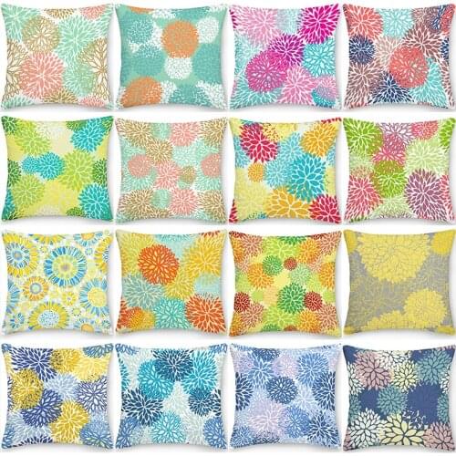 Flower Printed Pillowcase Decorative Sofa Cushion Case Bed Pillow Cover Home Decor Car Cushion Cover Polyester Pillow Case