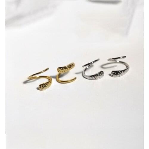 WTLTC Simple Small Wrapped Hoop Earrings 925 Sterling Sliver Ear Thread Earrings Textured Helix Cartilage Earrings Threader New