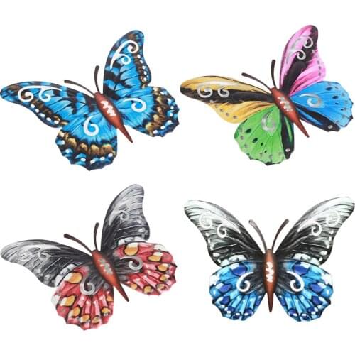 1pc 3D Metal Butterfly Decor Wall Art Sculpture Hanging Decoration For Garden Patio Or Fence Add More Natural Atmosphere