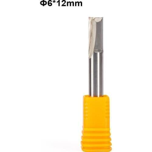 10pcs Milling Cutter SHK 6mm CEL 12mm Two Flutes Straight Router Bits for Wood CNC Straight Engraving Cutters End Mill Tools