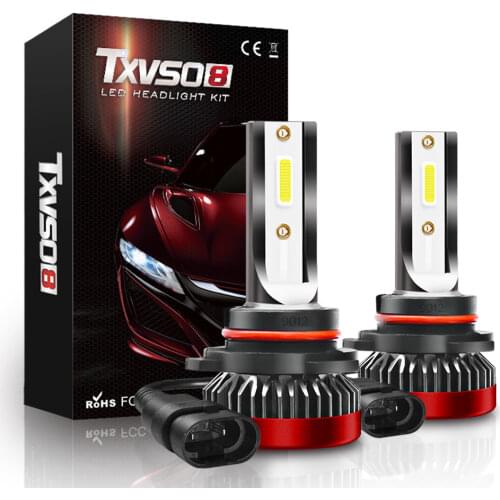 2 pcs 12V 9012 HIR2 Led Headlights Bulbs 80W 6000K for Car Universal Mini COB Diode Lamps without Fans 8000LM Led Voiture