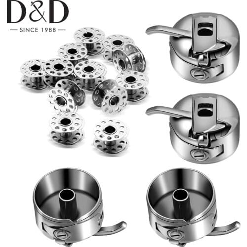 4Pcs Metal Sewing Machine Bobbins & 1Pc Sewing Machine Bobbin Case for Most Sewing Machines DIY Embroidery and Sewing Supplies