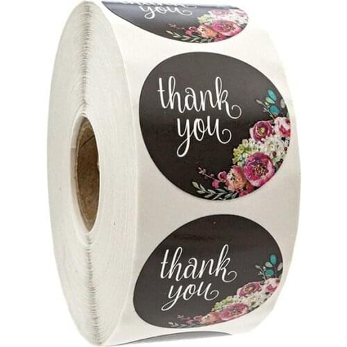 500Pcs/Roll 1 Inch Thank You Stickers Labels Roll for Business Favors Birthday Gift Bags Baby Shower Wedding Labels