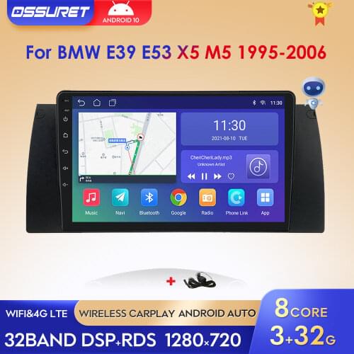 4G Android 10 Car Radio Multimedia Video Player for BMW 5 E39 E53 X5 1995-2001 2002 2003 2004 2005 2006 Navigation GPS 2 din